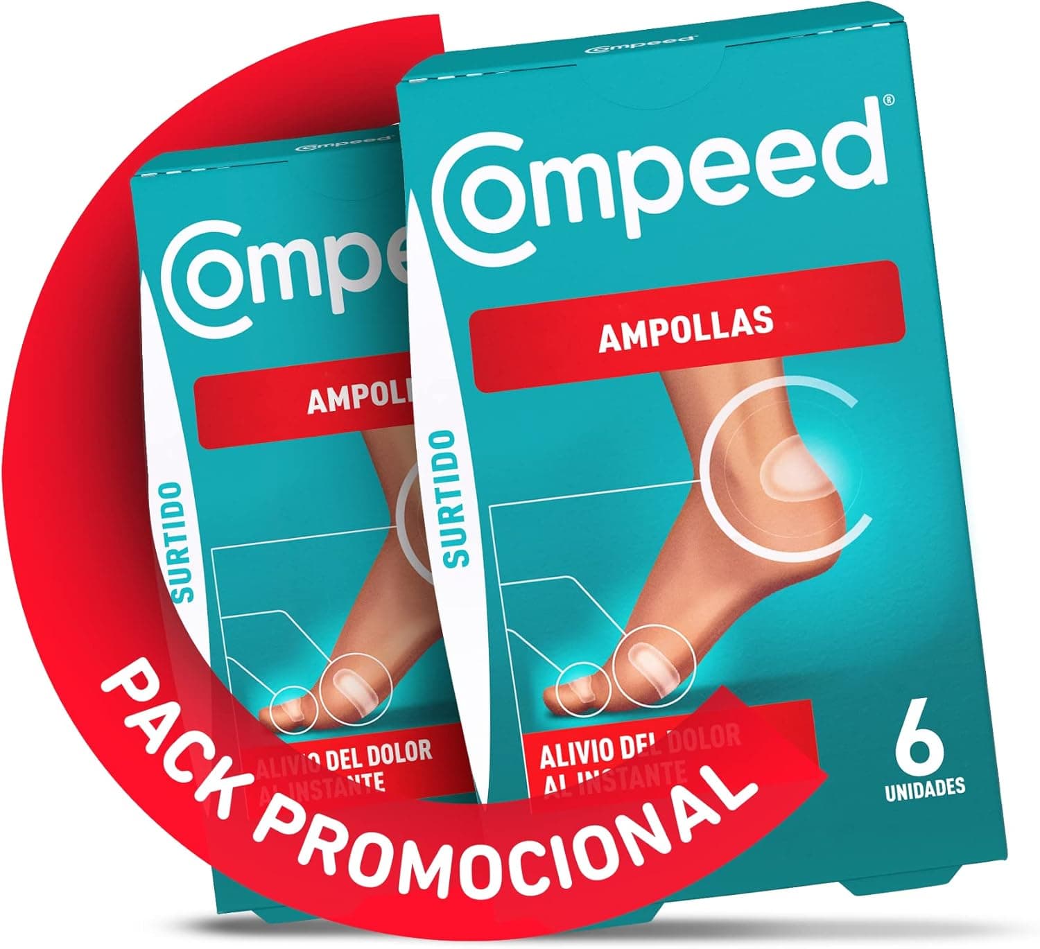 COMPEED Ampolas sortidas, adesivos hidrocolóides contra roçaduras, pack 2 x 6 unidades