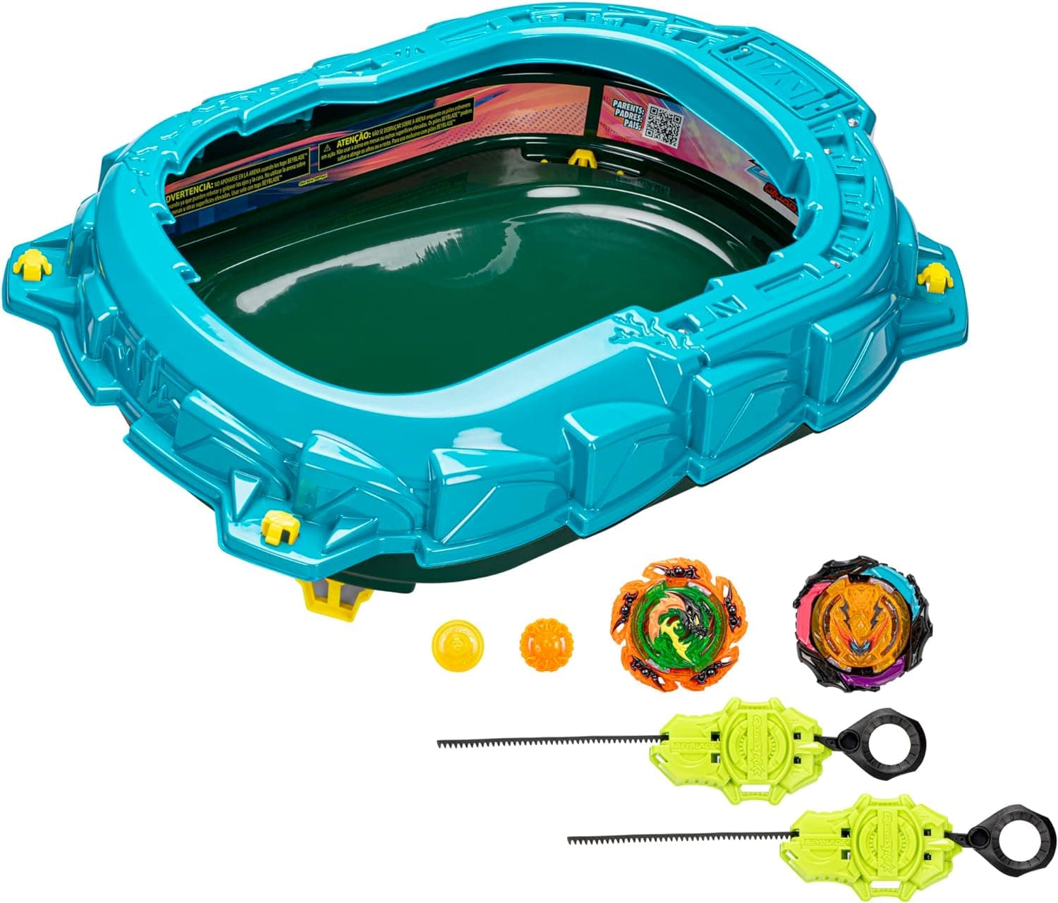 Beyblade Burst QuadStrike Conjunto de batalha Light Ignite com areia Beyblade