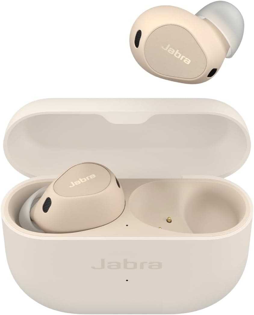 Jabra Elite 10 Auriculares sem fios Bluetooth intra-auditivos com cancelamento ativo de ruído avançado, 6 microfones integrados e som Dolby Atmos, branco creme