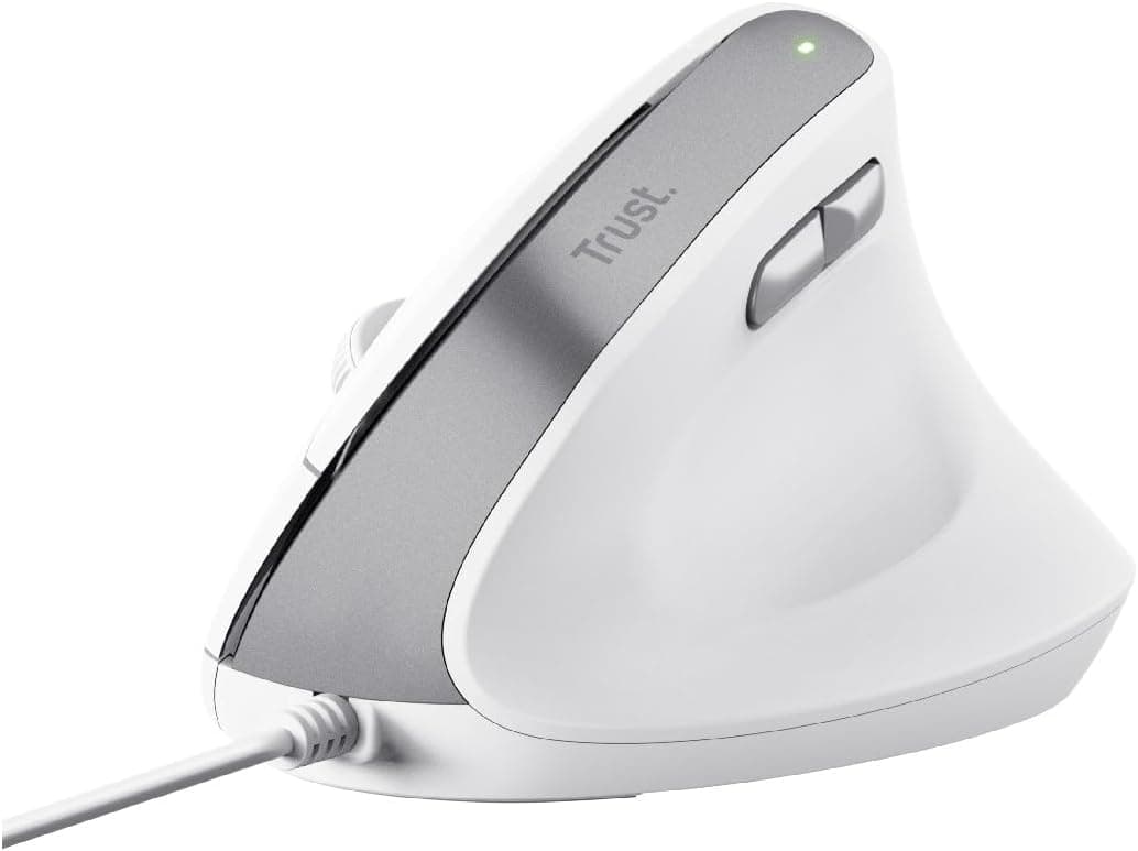 Trust Rato ergonómico ótico Bay II branco