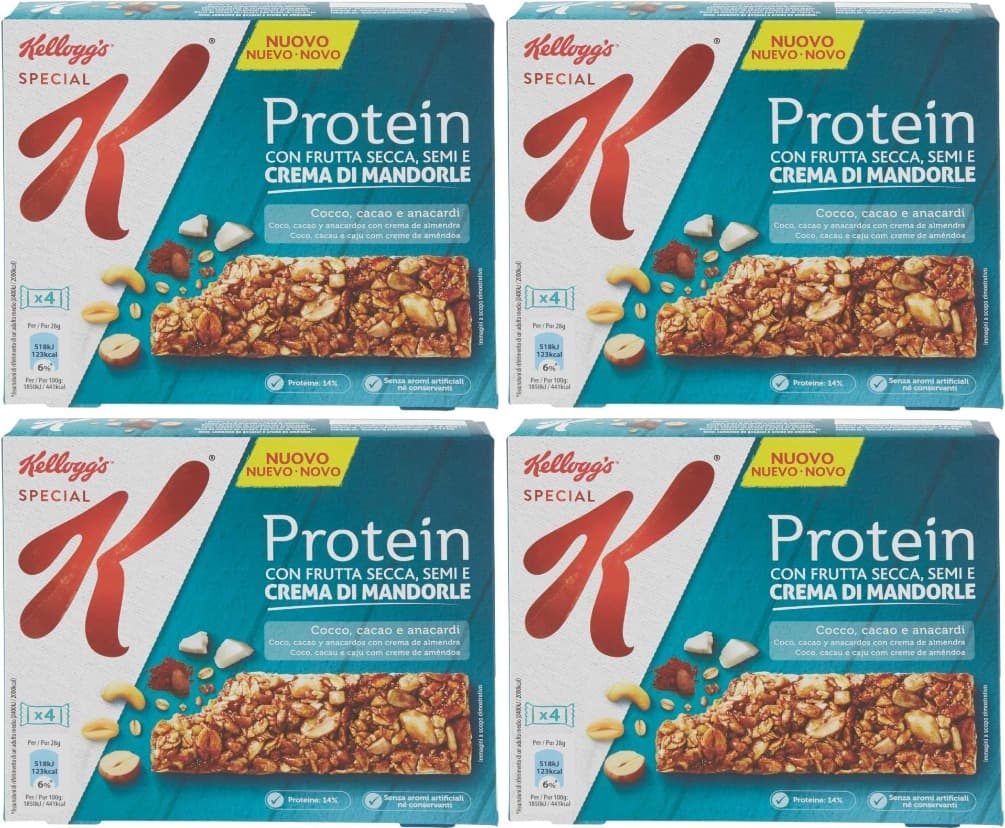 Kellogg's Special K barras de proteção coco, cacau e caju pack 4 x 28 g