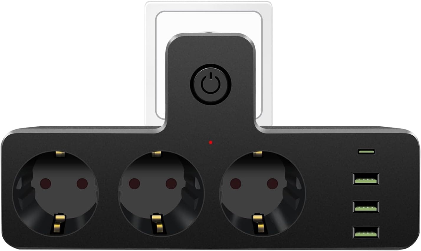 Extensão de parede individual com 3 USB e 1 tipo C, tomada múltipla, tomada com USB, tomada com interruptor, tomada para casa, escritório