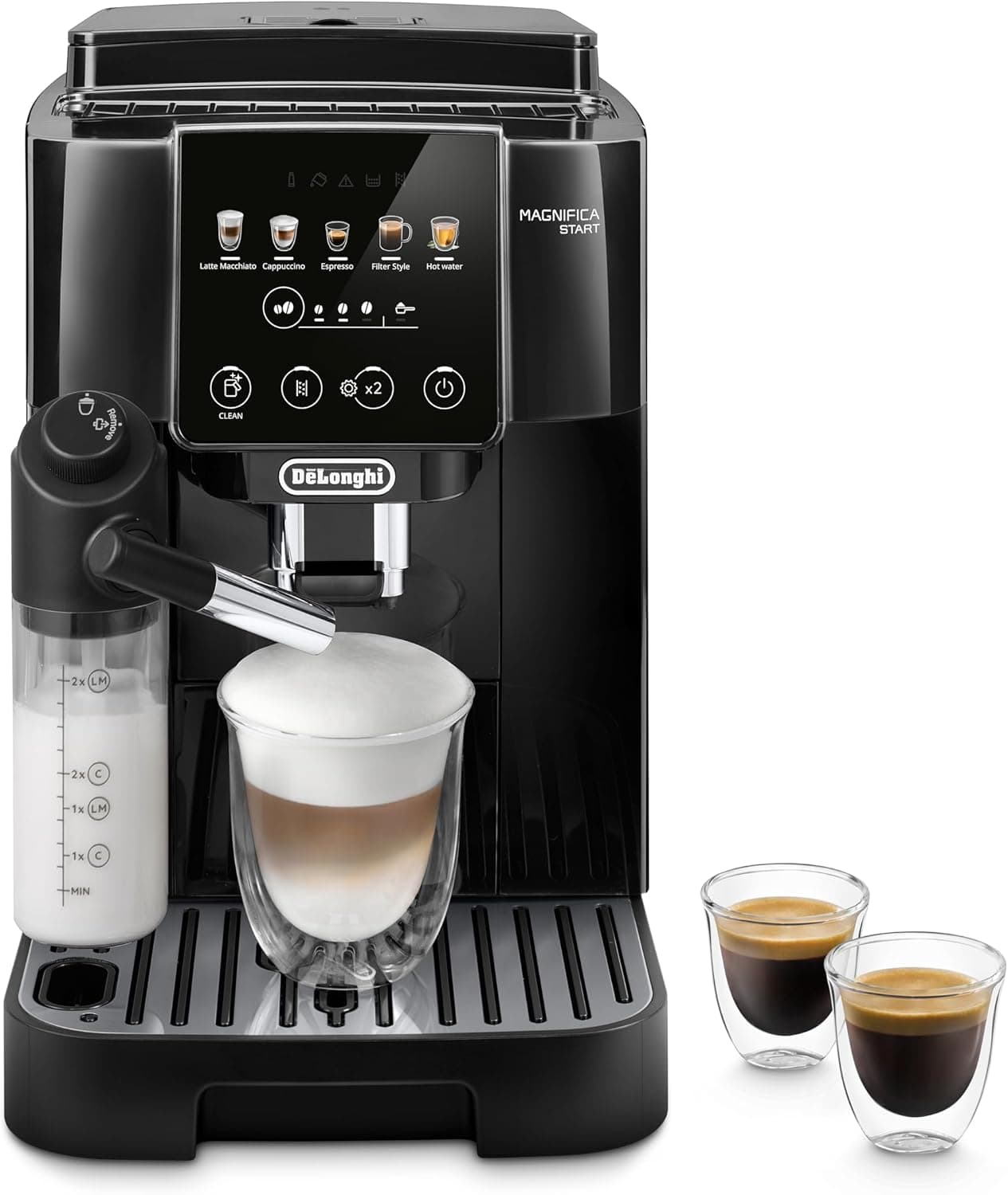 De'Longhi Magnifica Start ECAM220.91.B | Máquina de café automática com sistema LatteCrema, painel tátil e preparação de cappuccino