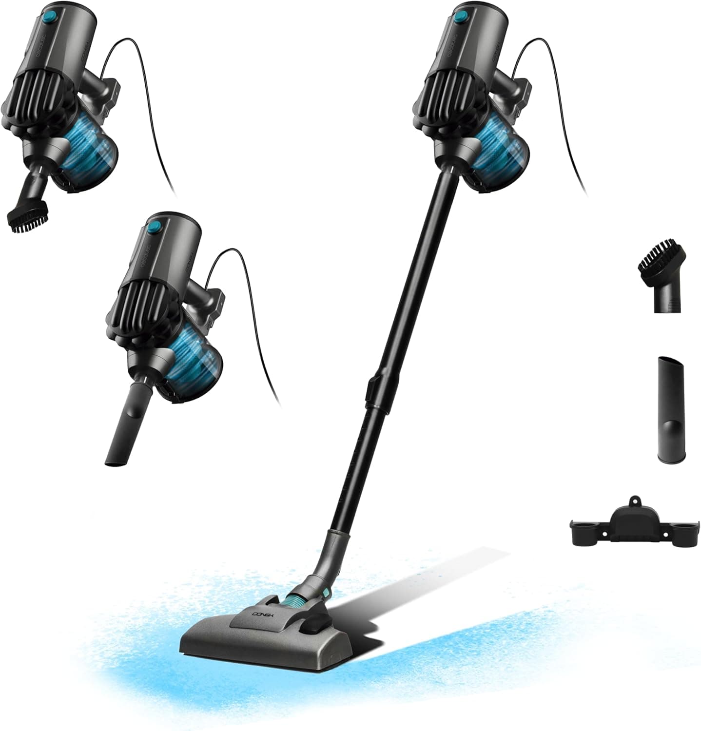 Cecotec Aspirador vassoura com cabo Conga Thunderbrush 560 Essential. 600 W, vertical e manual, leve, baixo consumo, tecnologia ciclónica, filtro de alta eficiência, rádio de ação 6 m, 2 acessórios