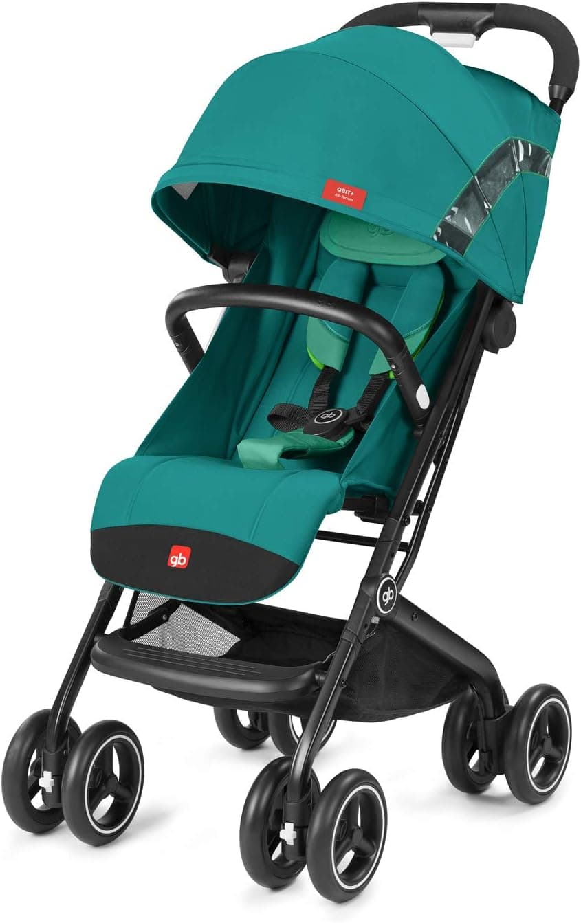 gb Gold Carrinho de passeio Qbit+ All Terrain, sistema de viagem 3 em 1, 0-15 kg, De nascimento a 4 anos, aprox., Luxus Traveller, Laguna Blue