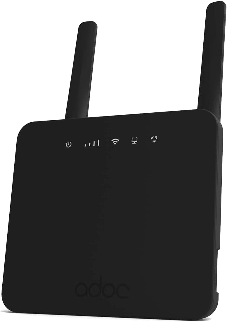 Router ADOC R46, 4G Cat 6, antenas potentes, velocidade de Wi-Fi até 300 mbps, compatível com FDD/TDD-LTE, UMTS, Edge/GPRS/gsm, suporta voltas, 4 portas Ethernet LAN/WAN e porta RJ11