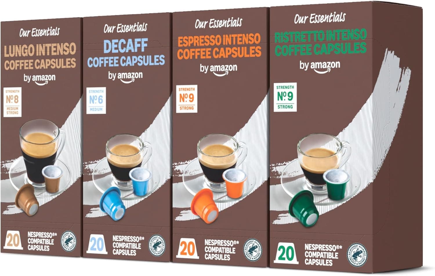 by Amazon Café - Nespresso pacote variado intenso, 50% árabe 50% robusto, 80 unidades, 4 pacotes de 20