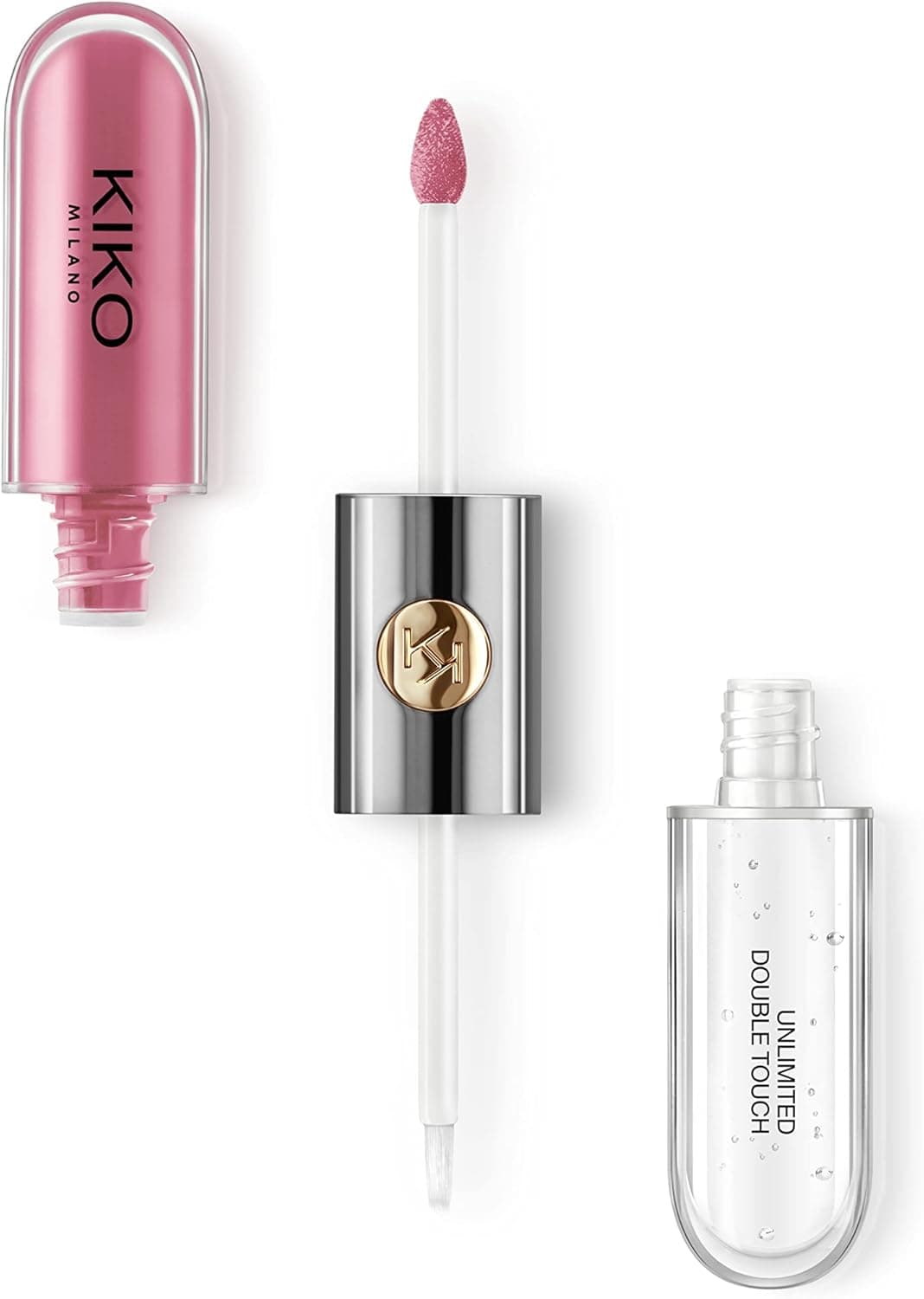 KIKO Milano Unlimited Double Touch 119 | Batão líquido em 2 passos, acabamento luminoso. Até 12 horas de duração. Base de cor sem transferência