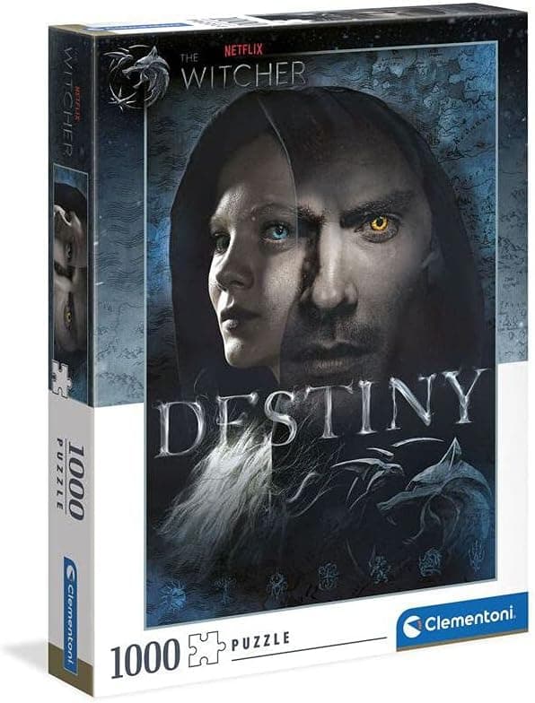 Clementoni - The Witcher Puzzle 1000 peças, puzzle adulto série Netflix (39591)