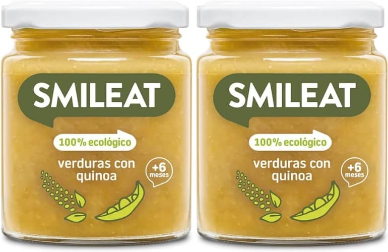 Smileat Verduras com Quinoa | Puré de legumes com quinoa para crianças a partir dos 6 meses sem açúcar nem sal adicionado 230 g