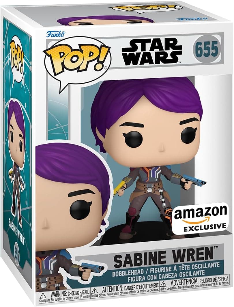 Funko Pop! Star Wars: Ahsoka TV - Sabine Wren - Brilha no escuro - Star Wars Ahsoka - Exclusiva Amazon - Figura de vinil colecionável - Ideia de presente- Mercadoria oficial - Fãs de TV