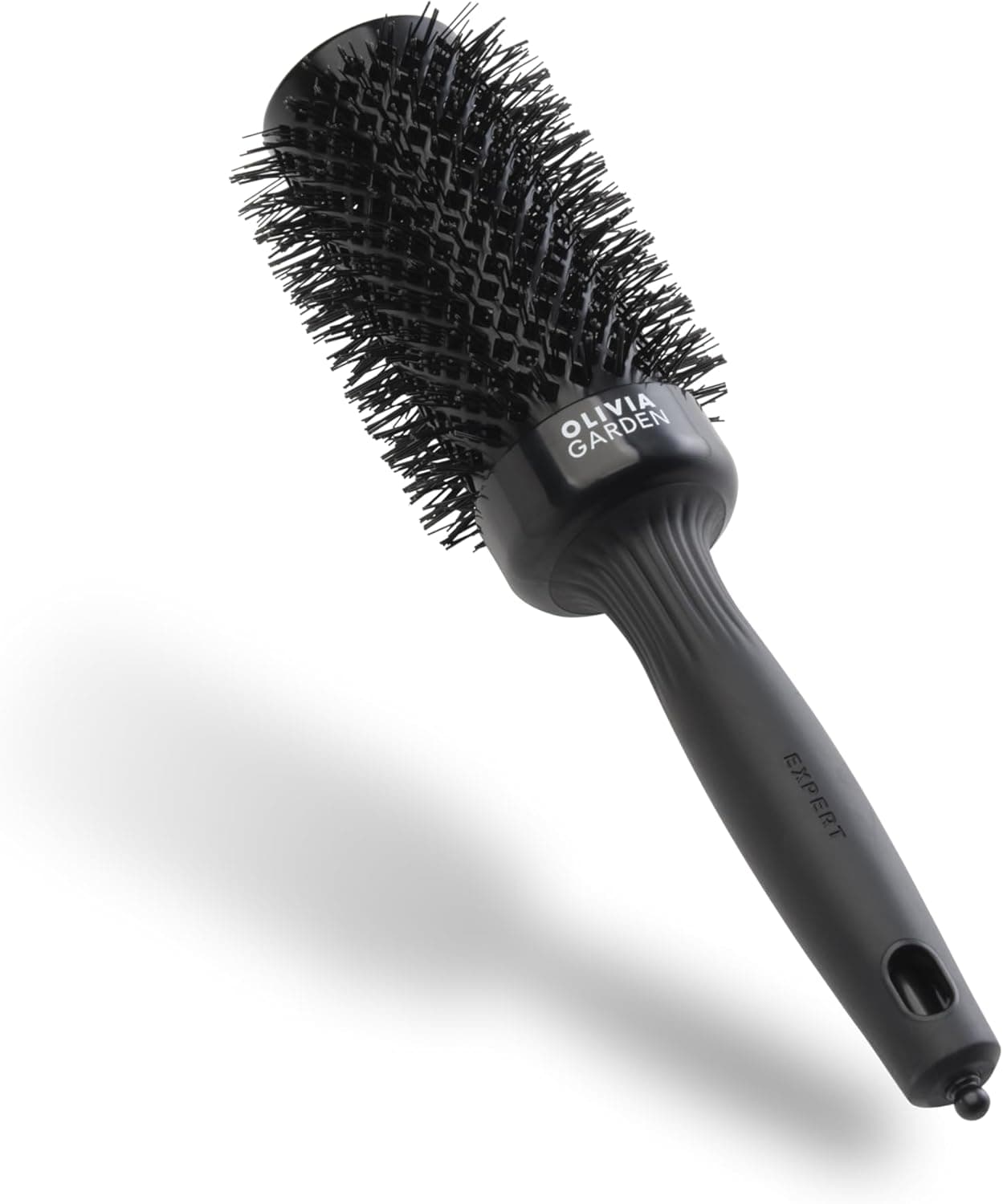 Olivia Garden Expert Blowout Shine - Preto - 45 - Escova redonda de cerâmica antiestática para uma secagem brilhante e sem encrespamento