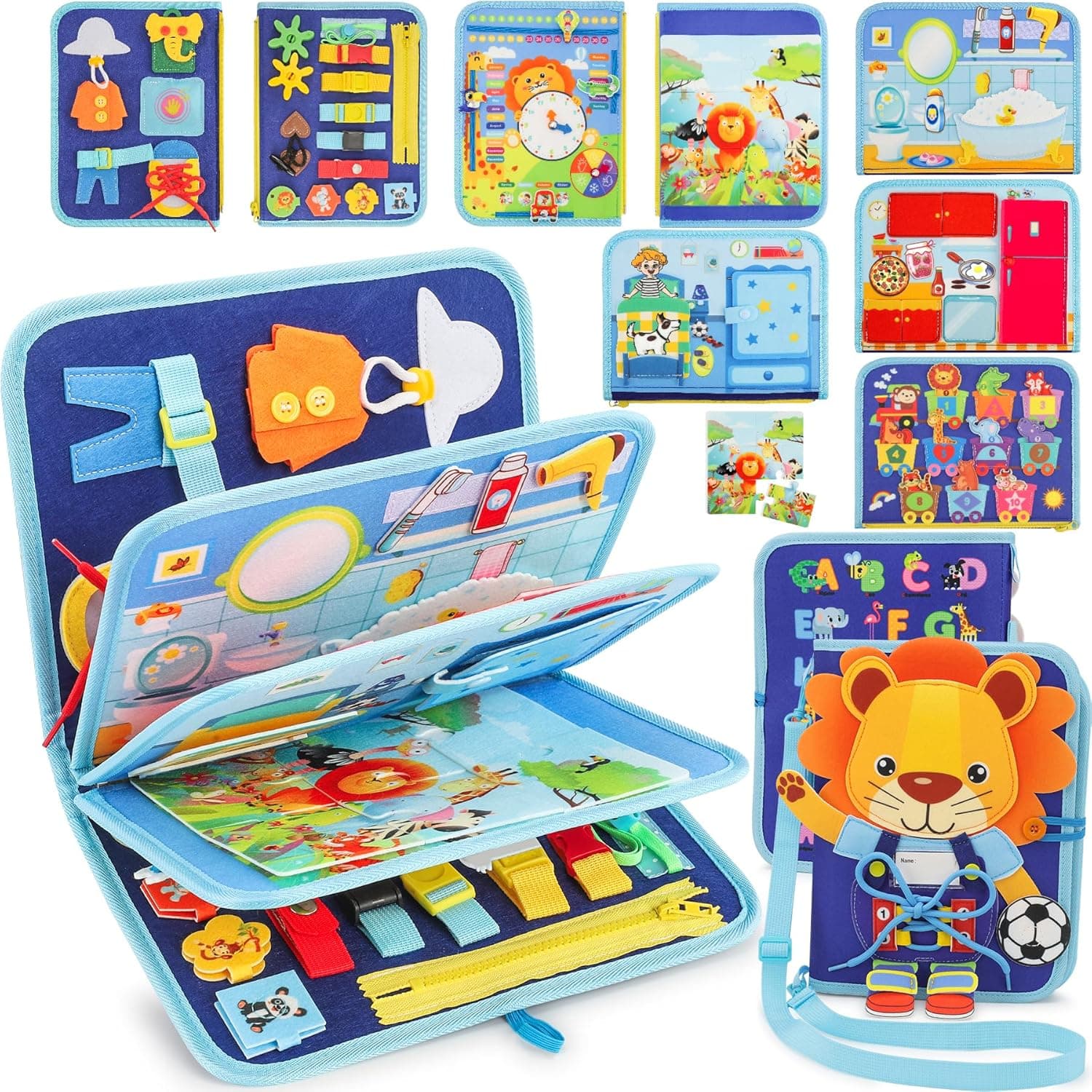 Gontence Busy Board Montessori - brinquedos para crianças 2 3 anos - Montessori 1 ano - jogos educativos para crianças 2 3 4 5 anos - brinquedos sensoriais tabuleiro Montessori - presente criança