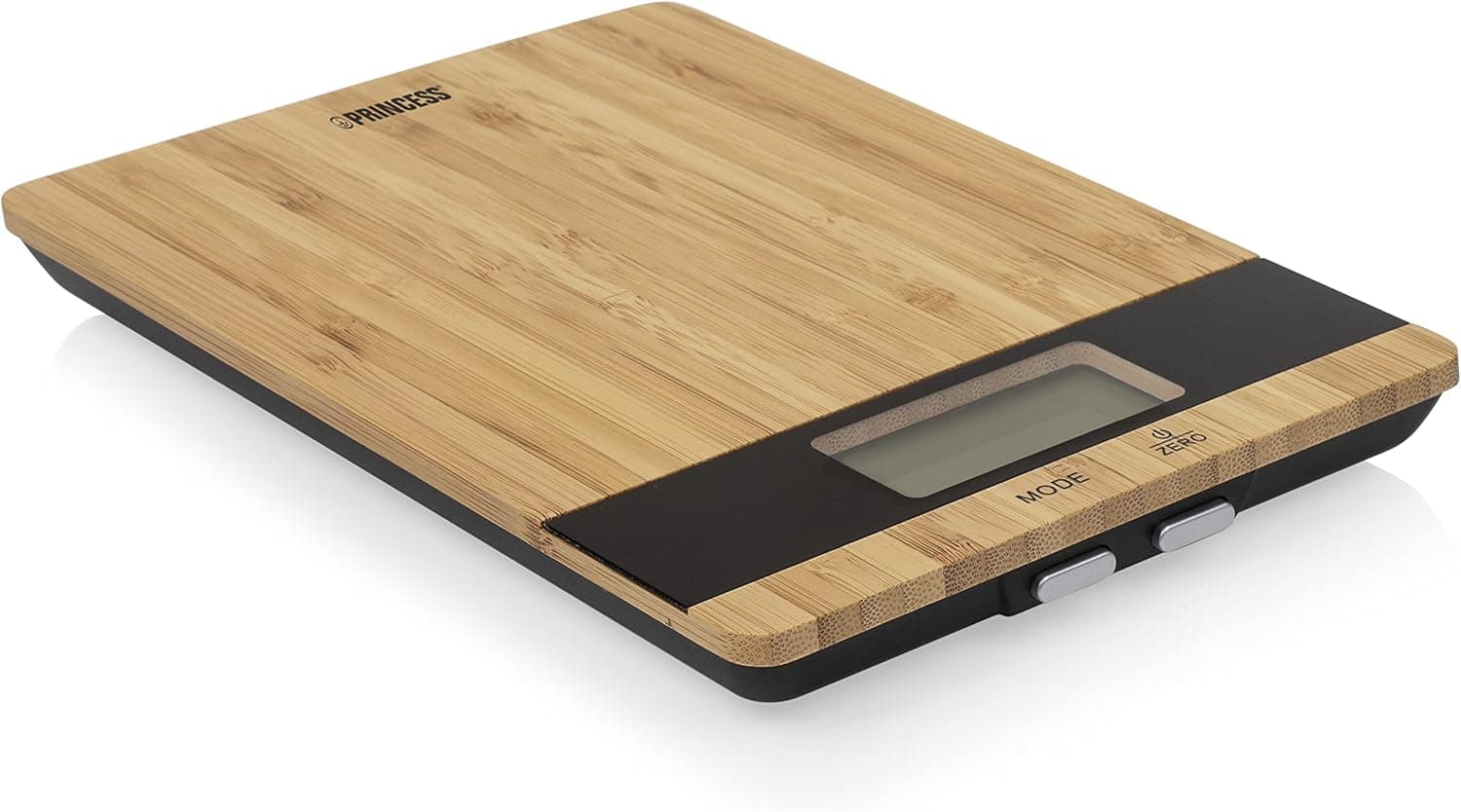 Princess 492944 | Balança de cozinha digital com ecrã LCD e superfície em bambu, capacidade até 5 kg