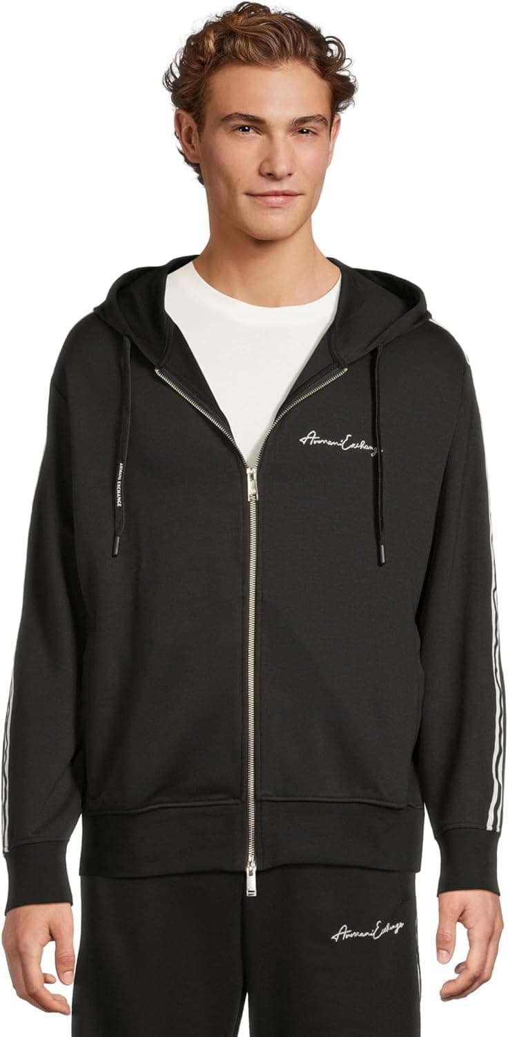 Armani Exchange Essential, Logo Signature, Camisola com Zíper Completo para Homens