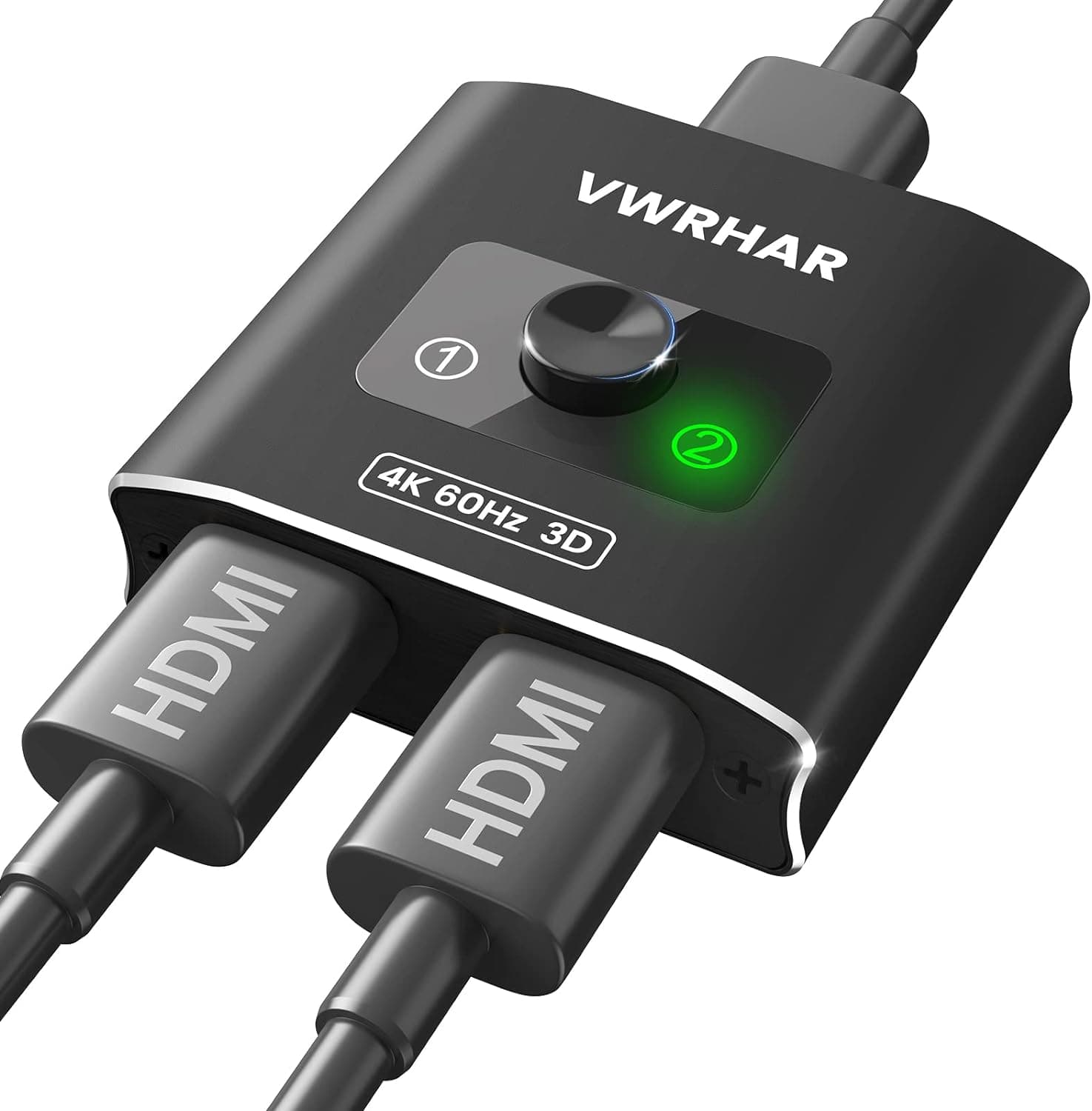 HDMI Switch 4K@60Hz HDMI Splitter, interruptor de alumínio HDMI 2.0 bidirecional 2 entrada de 1 saída ou HDMI Splitter 1x2, suporta 4K 3D 1080P UHD HDCP 2.2 para TV PS3/4/5 BLU-Ray/DVD Player Xbox