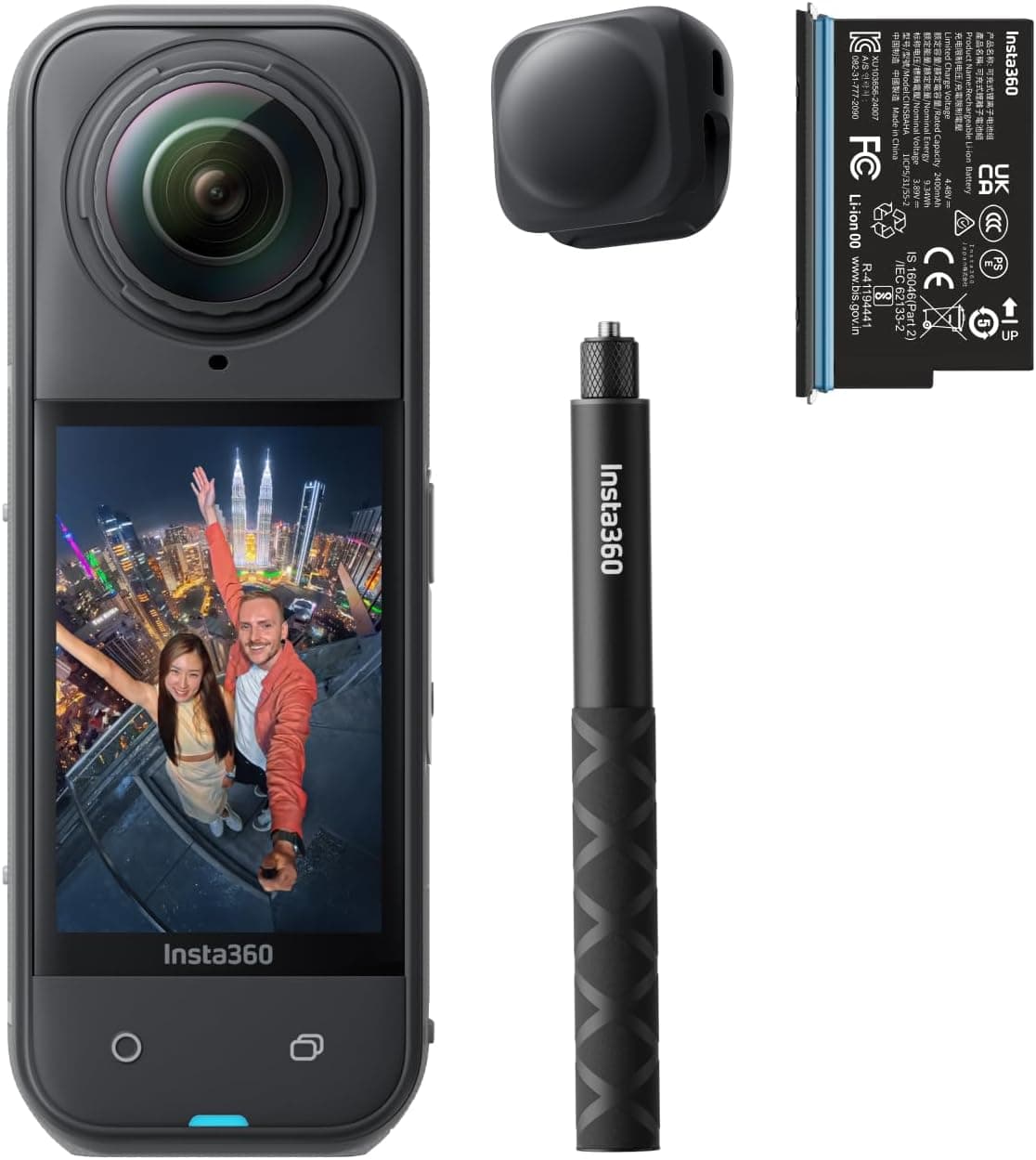 Insta360 Pacote de iniciante X5 - câmara 8K resistente à água, líder com pouca luz, efeito Selfie Stick invisível, lente dura e substituível, bateria de 3 h, antivento incorporado