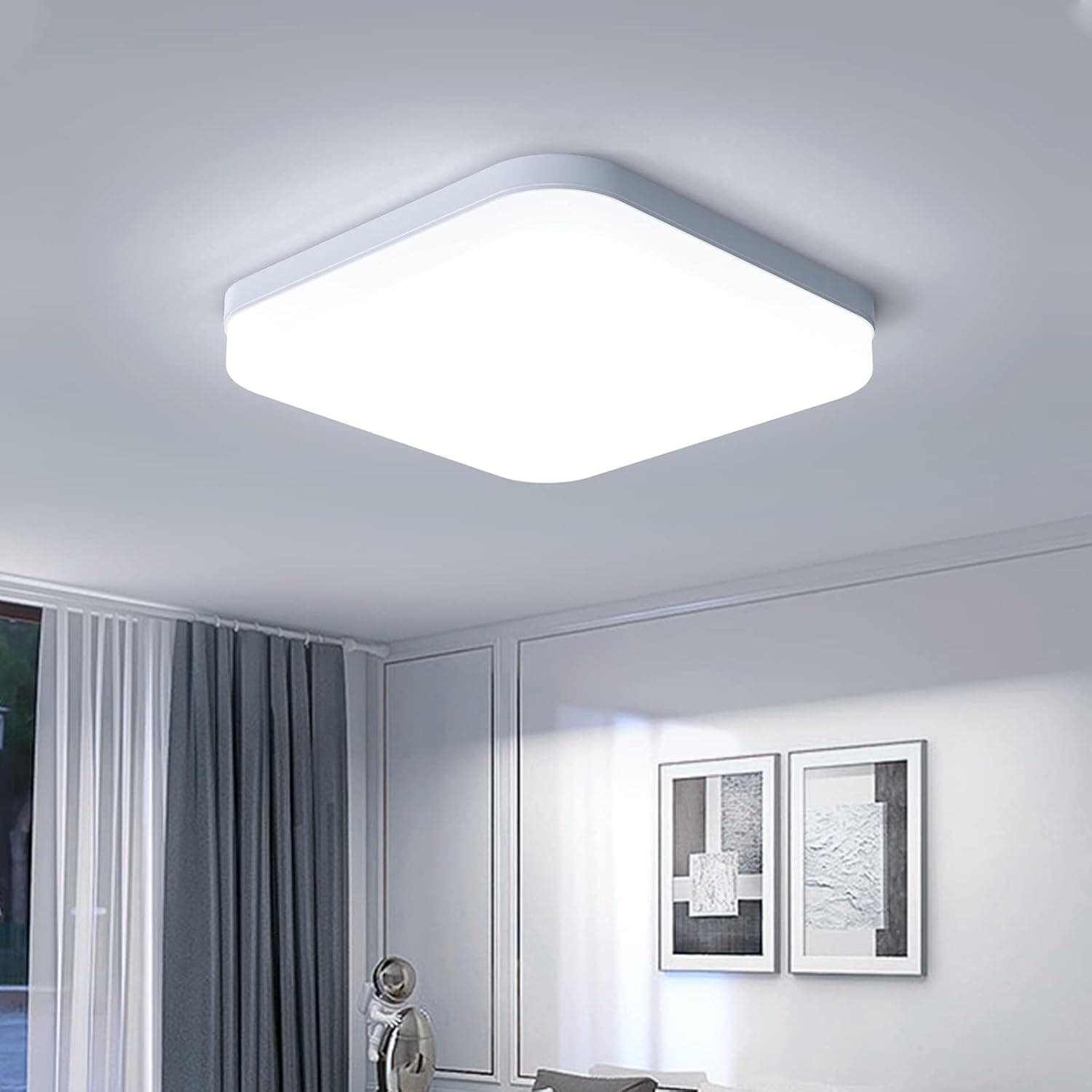EASY EAGLE Candeeiro de teto quadrado LED 36 W 6500 K 3240LM luz de teto para casa de banho cozinha sala de estar quarto corredor escritório, 23 cm