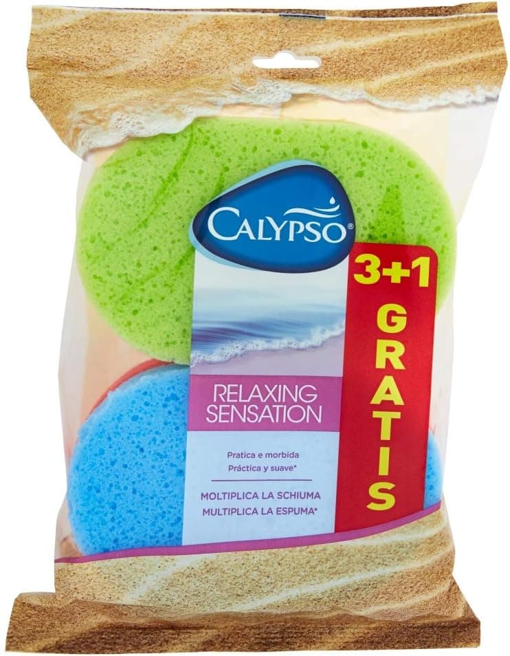 Calypso Relaxing sensation - esponja macia que multiplica espuma, 4 esponjas