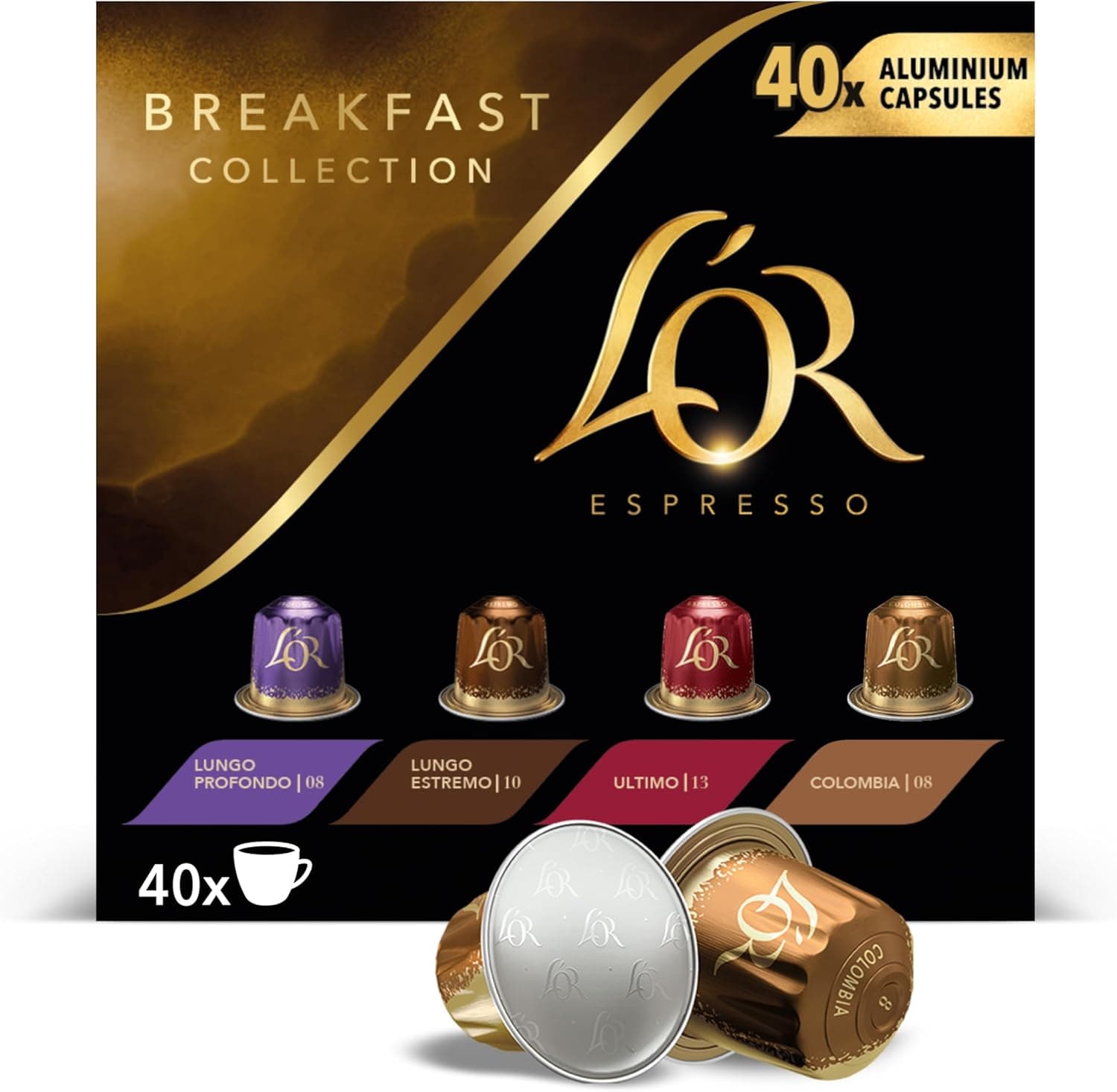L'OR Coleção expressa, pequeno-almoço, 40 cápsulas compatíveis Nespresso (R) - Amazon Exclusive