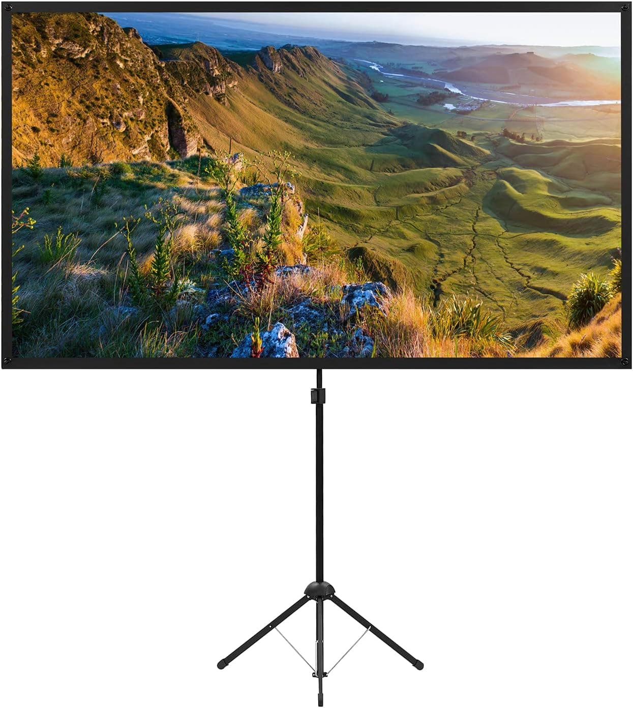 Tela do projetor com tripé, tela do projetor portátil de 80 polegadas, tela de projeção de 16:9, fácil de instalar e transportar, ideal para cinema em casa