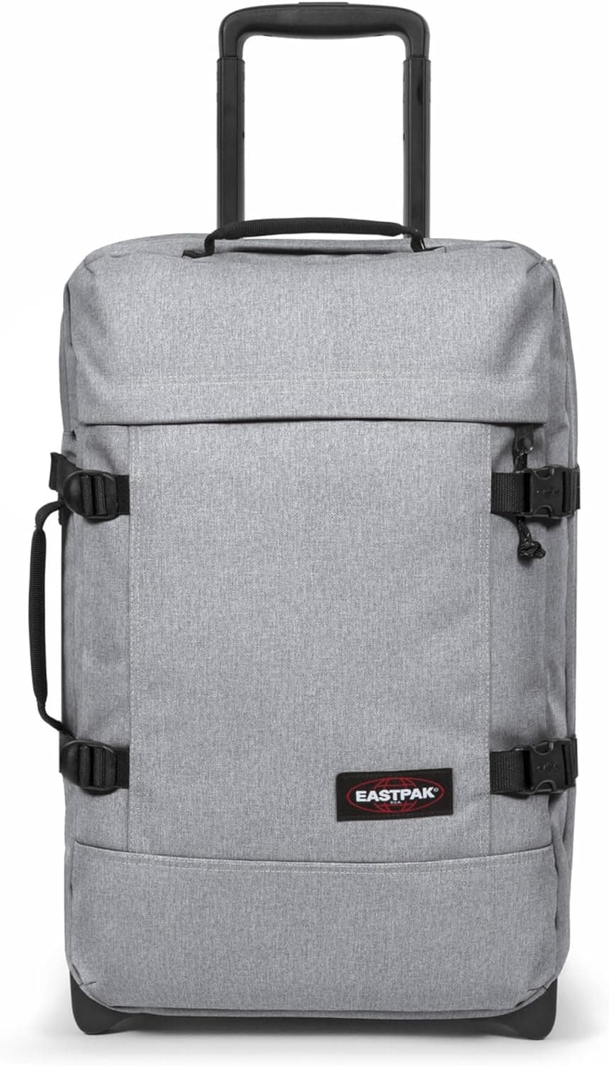 Eastpak Tranverz S | Mala de viagem pequena em tecido cinzento com rodas