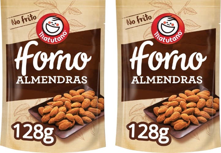 Matutano Almendras Tostadas al Horno | Amêndoas torradas no forno, 128 g x 2