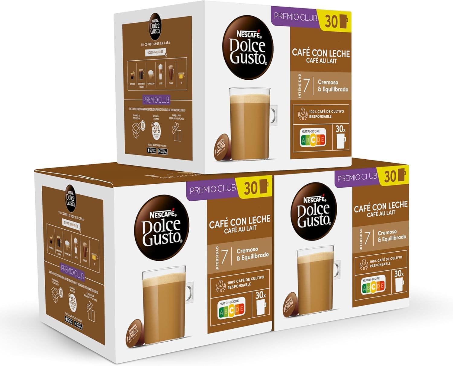 NESCAFÉ Dolce Gusto Café con Leche | 90 cápsulas de café com leite para máquinas Dolce Gusto intensidade 7