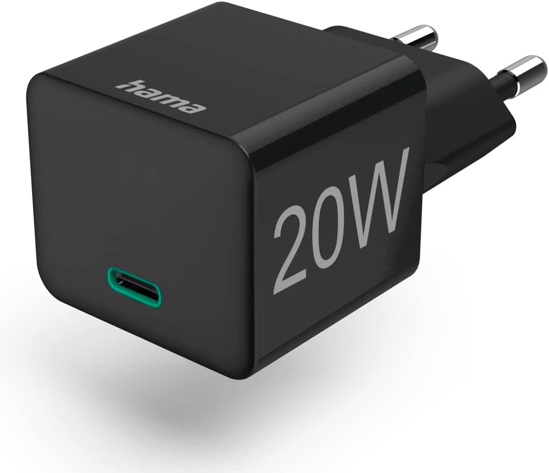 Hama Carregador rápido, USB-C, PD/Qualcomm®, mini carregador, 20 W, preto
