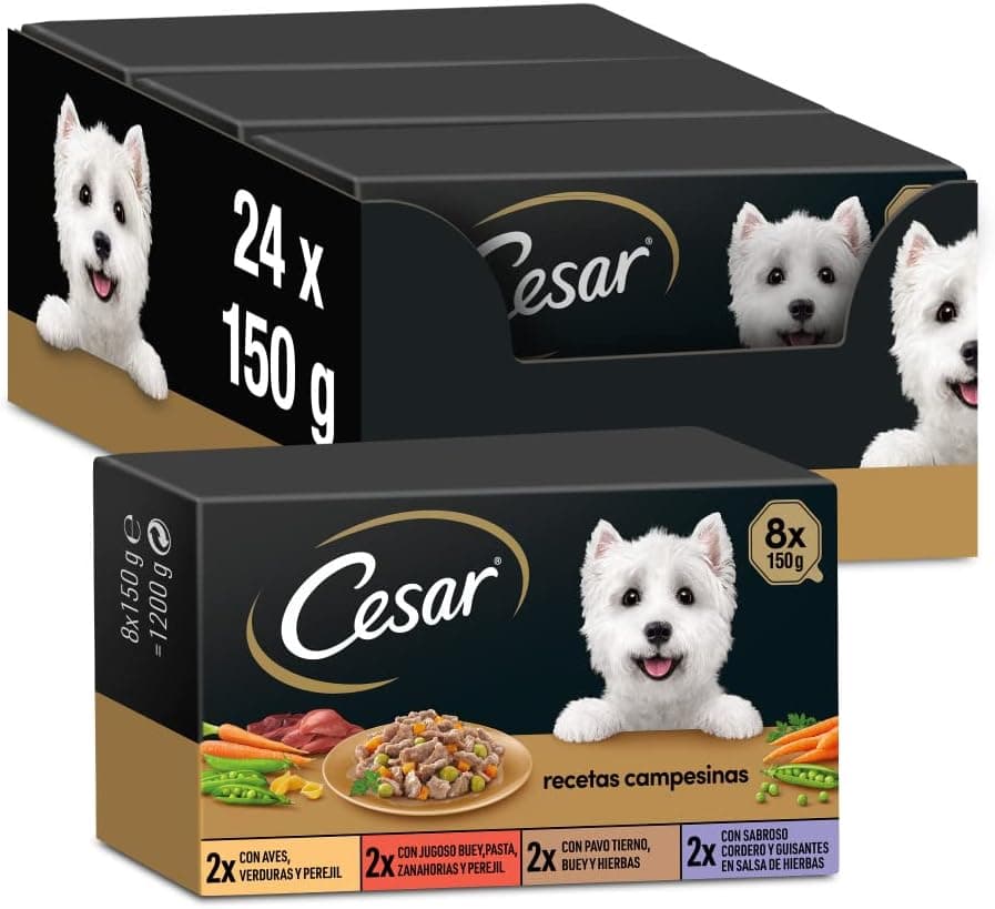 Cesar Pak Campesin | Alimento húmido para cão receitas camponesas em molho 24 unidades de 150 g