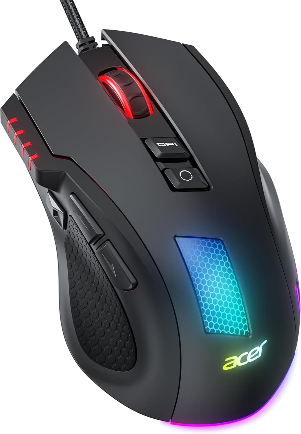 Acer | Rato gaming com fio RGB ergonómico 12800 dpi e 8 botões para PC