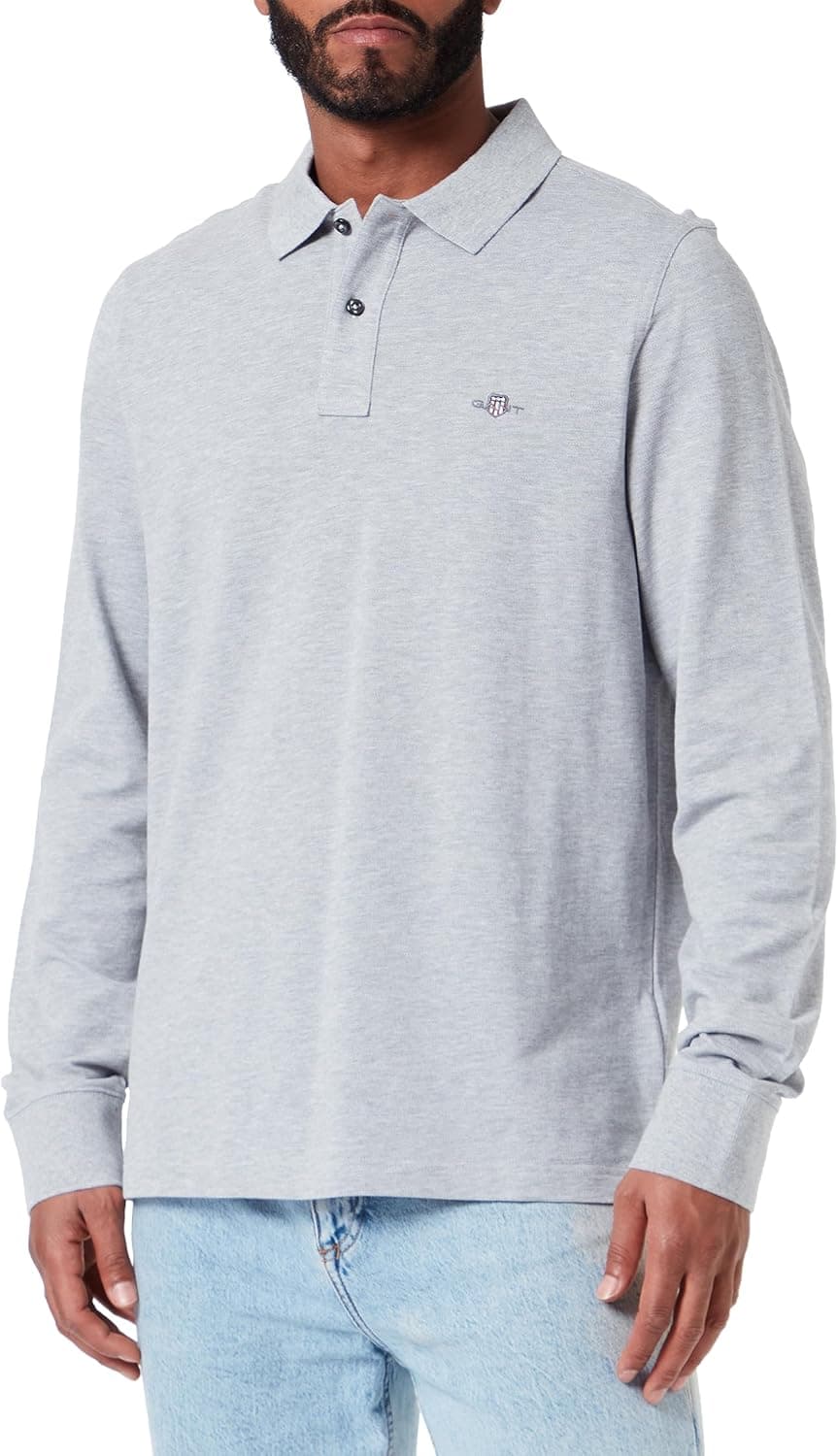 GANT Reg Shield LS Pique Rugger Polo para homem