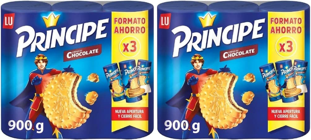Príncipe Original bolachas sanduíche recheadas com creme de chocolate com leite pack poupança 3 x 300 g