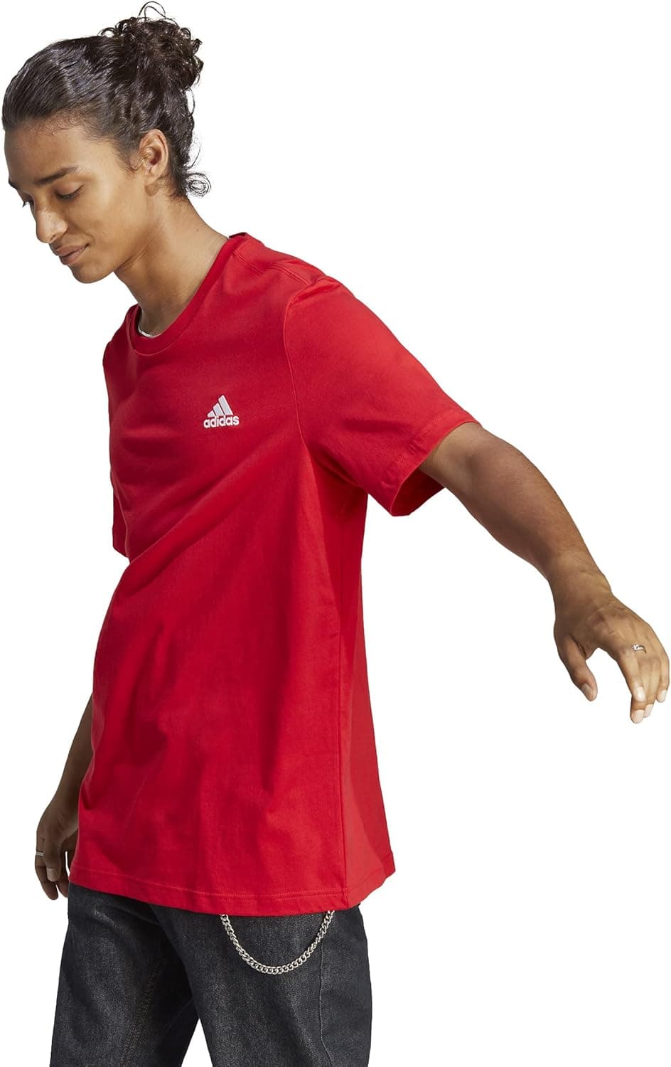 Adidas Essentials Single Jersey | T-shirt em algodão com pequeno logo bordado para homem
