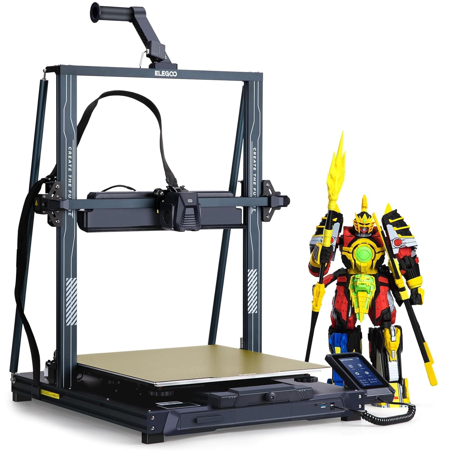 ELEGOO Neptune 4 MAX, impressora 3D com firmware da Klipper, 500 mm/s de alta velocidade, nivelamento automático em 121 pontos, 300? Extrusora direta, tamanho da impressão de 420 x 420 x 480 mm³
