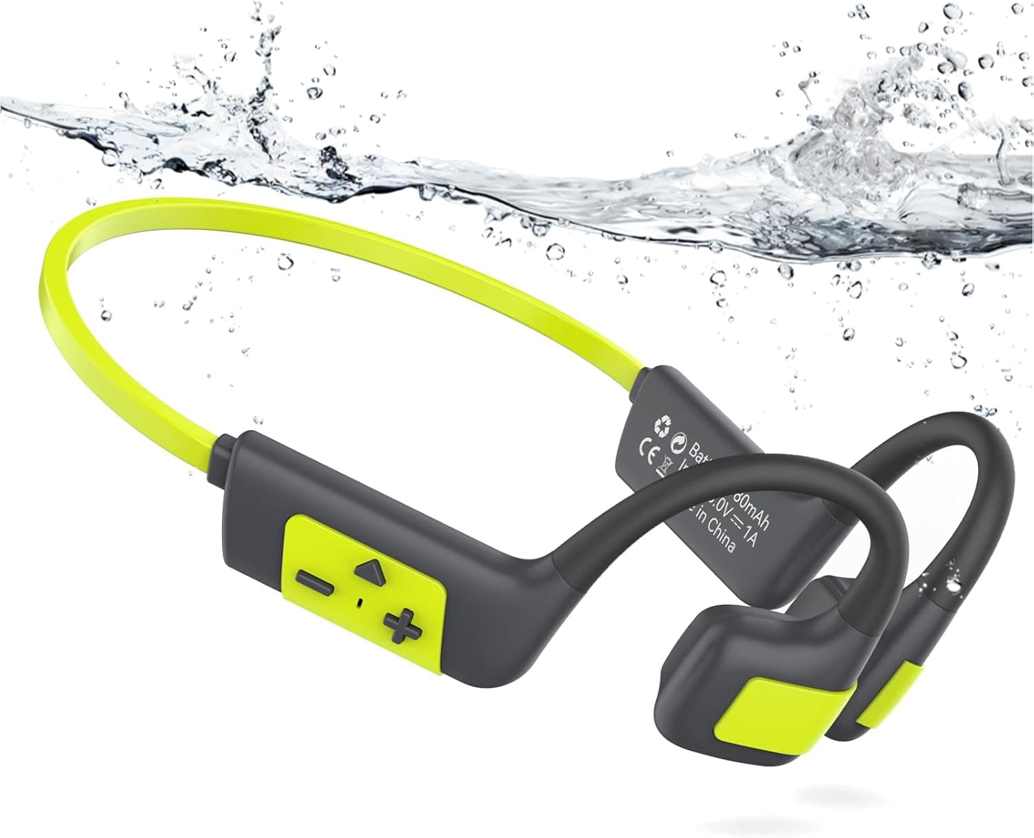 Fones de ouvido de condução óssea MONODEAL Bluetooth 5.4 Fones de ouvido de natação, fone de ouvido de natação à prova d'água IP68, 32G MP3 para natação corrida ciclismo