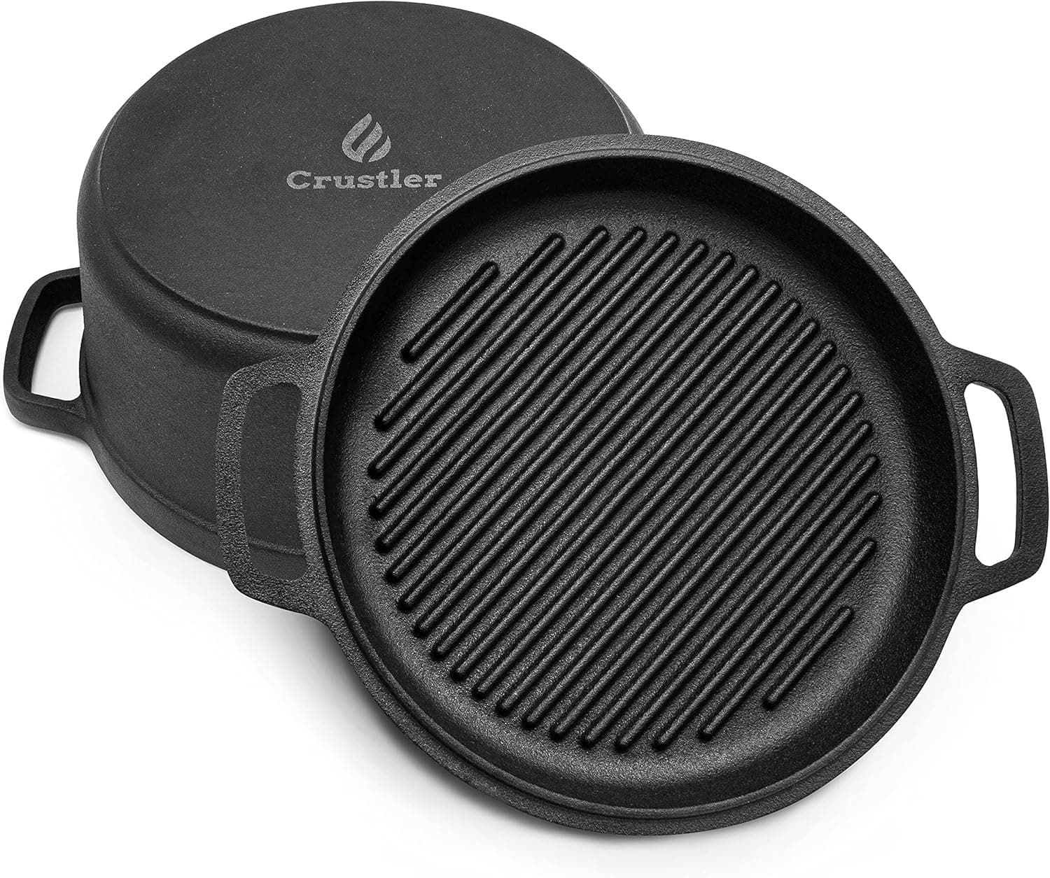 CRUSTLER 26cm 2 in 1 | Panela de ferro fundido com tampa para pão e assados 5 L