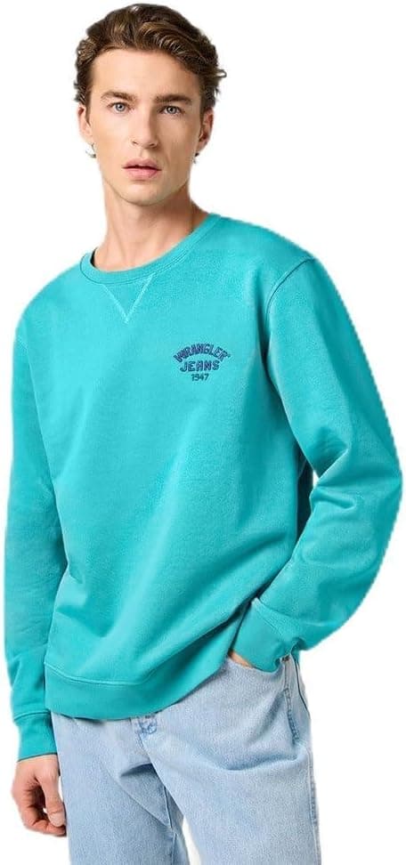 Wrangler Small Logo Crew Sudadera para Hombre M Gris Claro