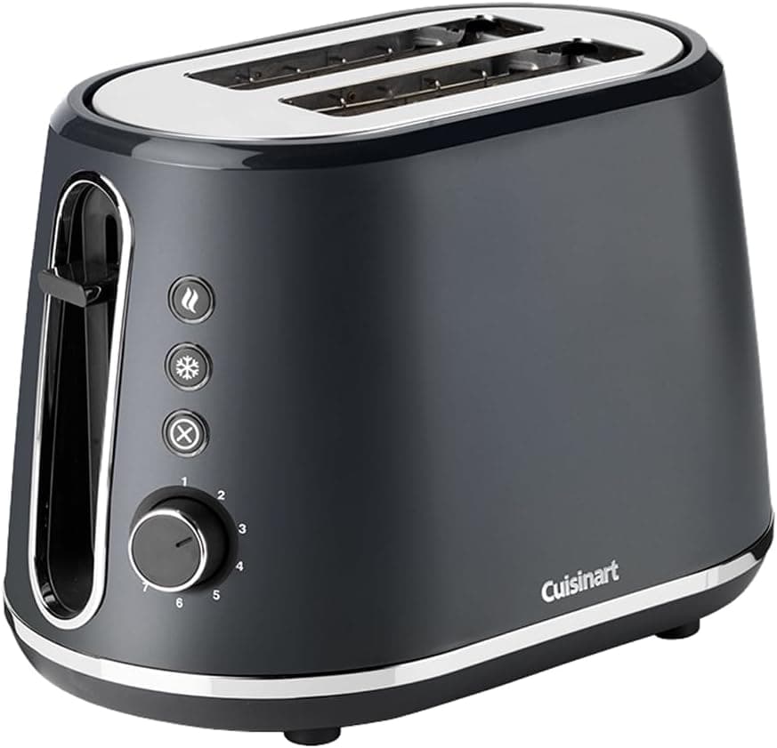 Cuisinart Torradeira de 2 fatias | Ranhuras extra profundas, ideais para pão grosso e rosquilhas | Alavanca de elevação, 7 níveis de torrada e descongelação, Disponível chaleira correspondente,