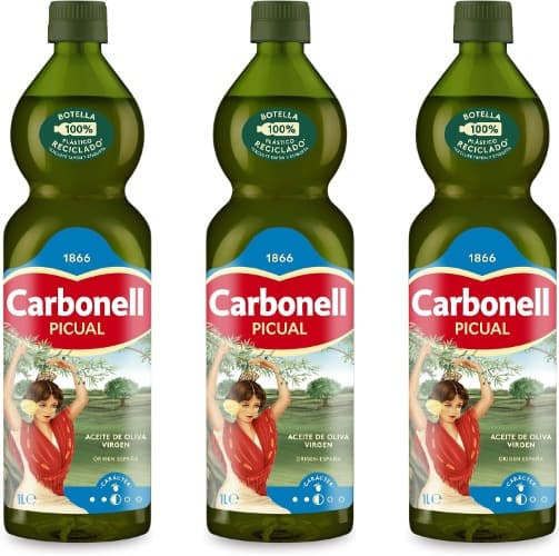 Carbonell - Azeite virgem extra picual sabor agradável de folhas frescas e legumes, para molho guisados e pássaros, garrafa RPET, 1 L
