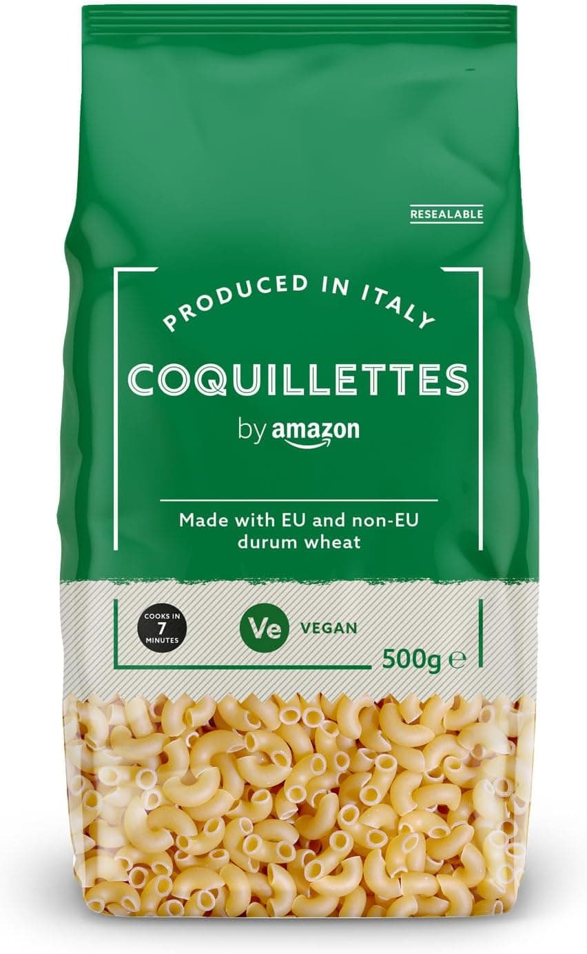 by Amazon Coquillettes | Massa curta em formato de cotovelinhos, 500 g