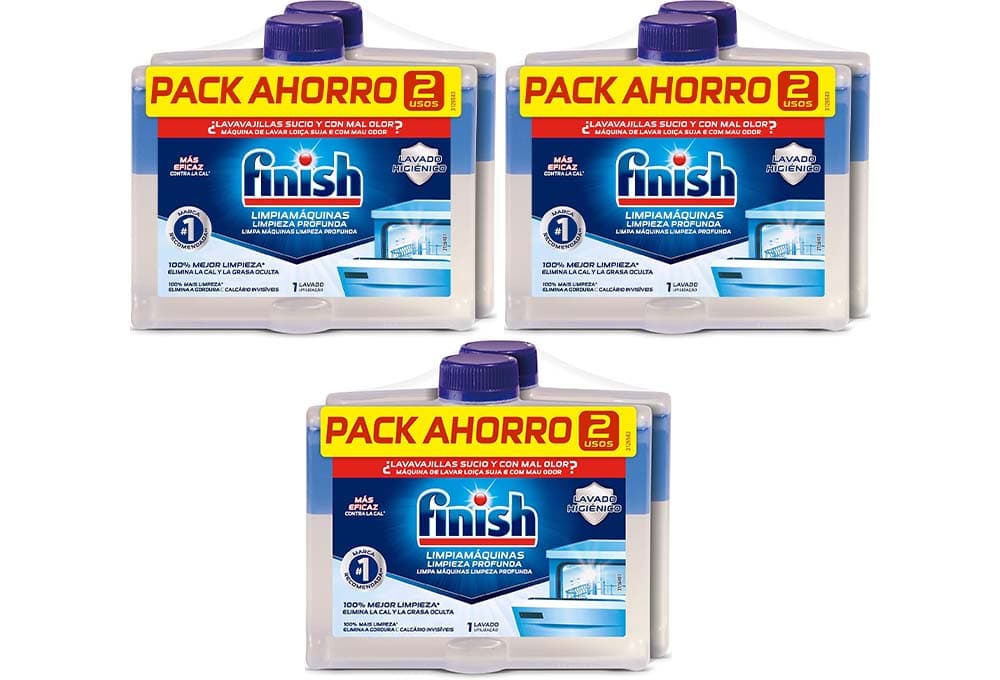 Finish Líquido para limpeza de máquinas de lavar louça, 6 x 250ml