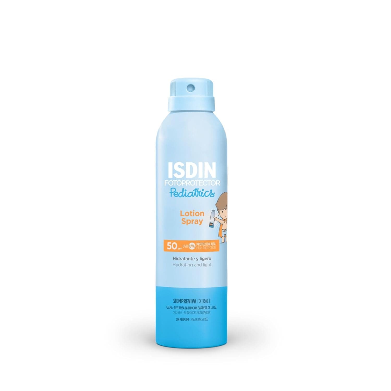 ISDIN Fotoproteção Lotion Spray Pediatrics SPF 50, protetor solar corporal em spray para crianças e bebés, muito resistente à água e absorção rápida que hidrata intensamente, 250 ml