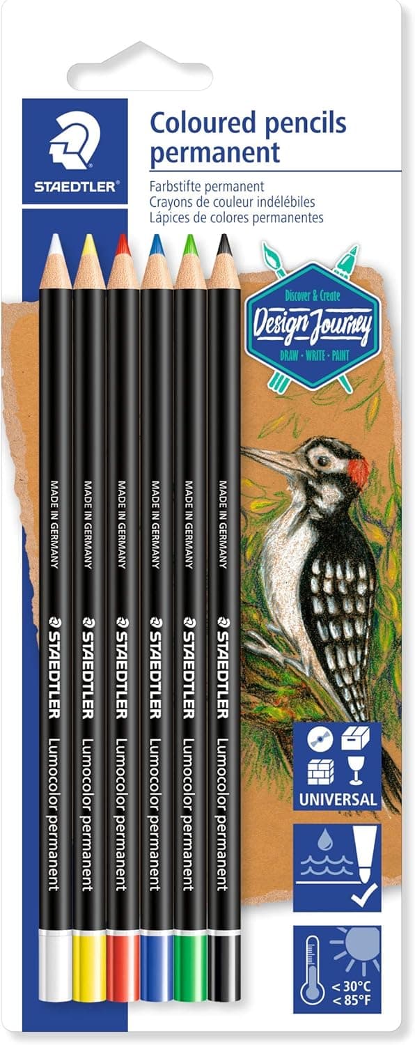 STAEDTLER -10820BK6-CST Marcador permanente a seco, conjunto de mistura, multicolorido, 6 unidades (embalagem de 1) (10820BK6-CST)