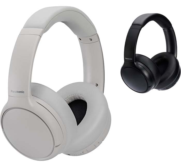 Panasonic RB-M600BE-C Auriculares sem fios com cancelamento ativo de ruído híbrido, design rotativo super-aural, Bluetooth 5.3, microfone integrado, até 65 horas de reprodução, cor branca