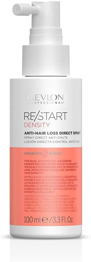 REVLON PROFESSIONAL RESTART DENSITY spray direto anti-queda, spray anti-queda para o cabelo quebradiço, 100 ml