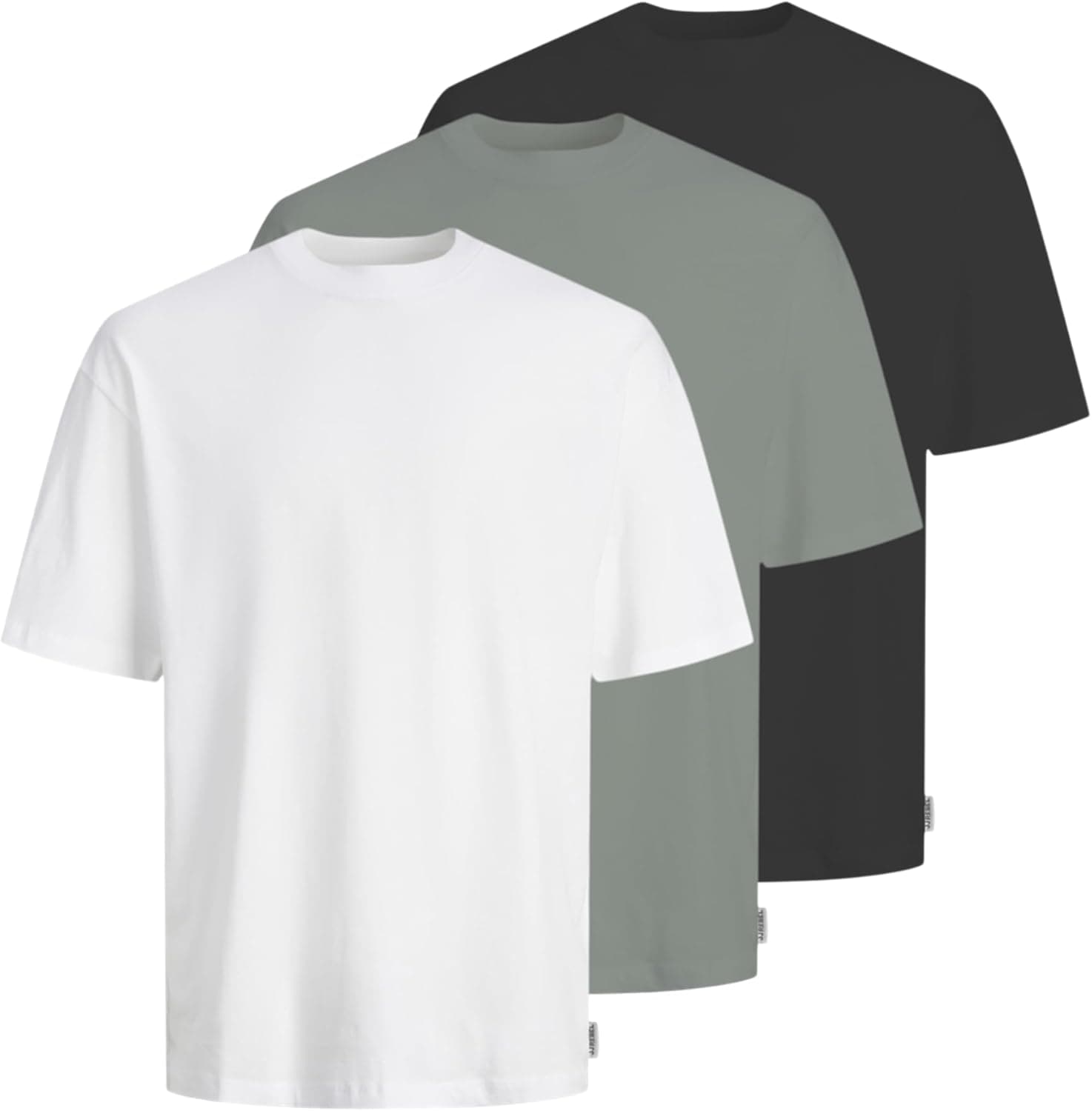 JJ REBEL Jreb-Conjunto de 3 t-shirts de corte folgado (pacote de 3) para homem