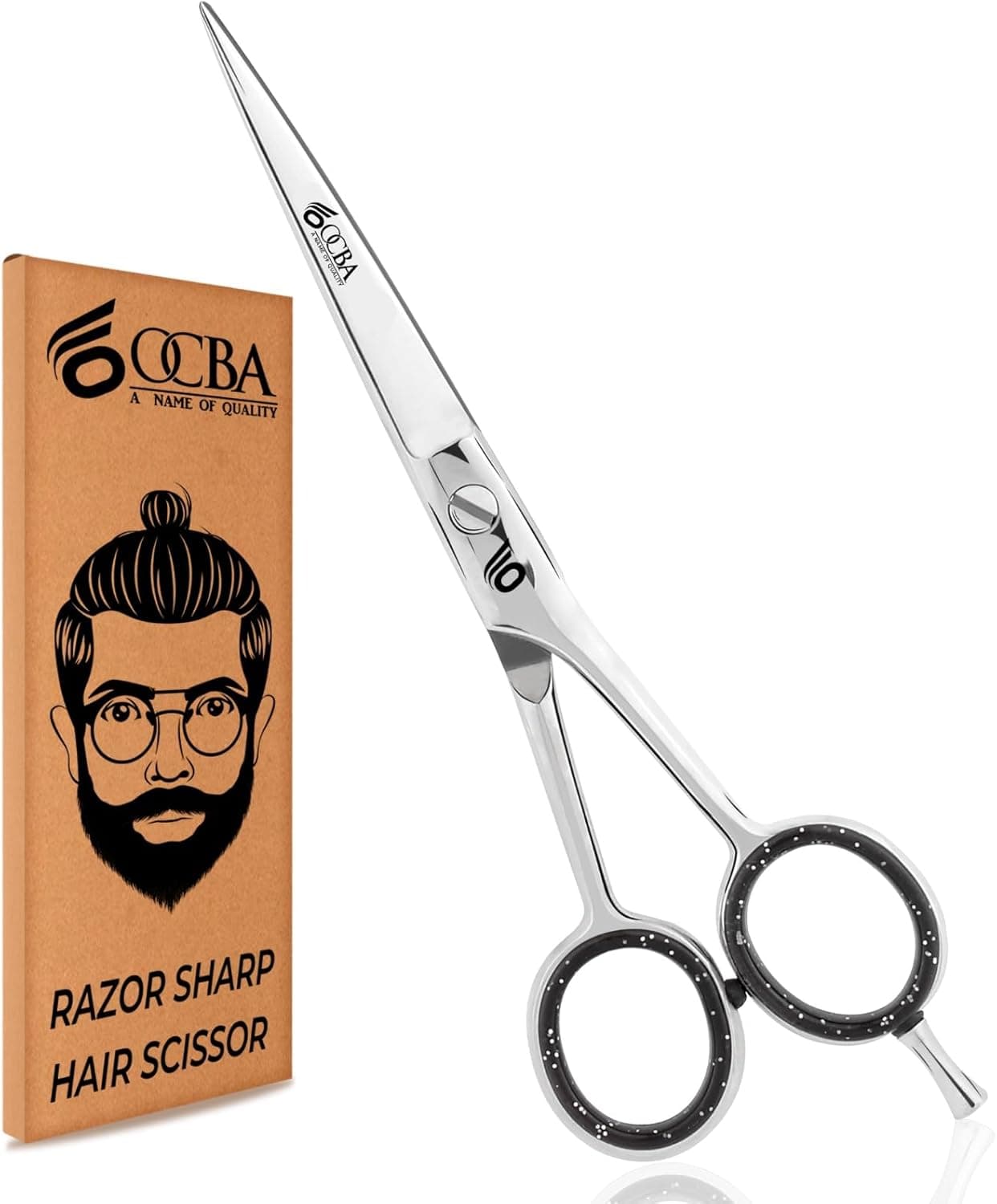 OCBA Tesoura de cabeleireiro profissional tesouras de salão de barbeiro 6,0 polegadas tesoura de corte de cabelo (tesouras para o cabelo)