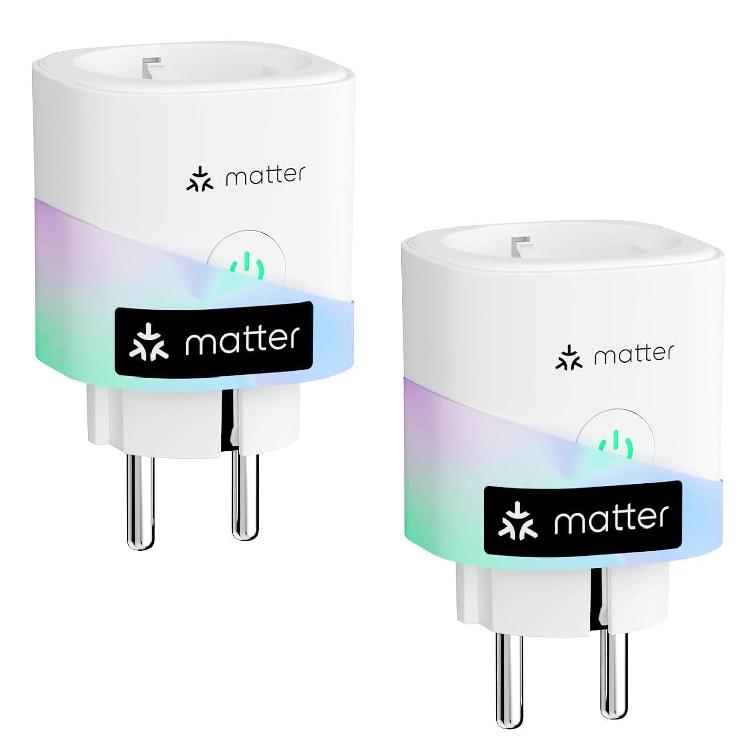 Meross Tomada inteligente Matter com consumo de energia, tomada WiFi mede produção de painéis solares fotovoltaicos, controlo remoto e voz, suporte para Apple Home, Alexa e Google Home, 2 unidades