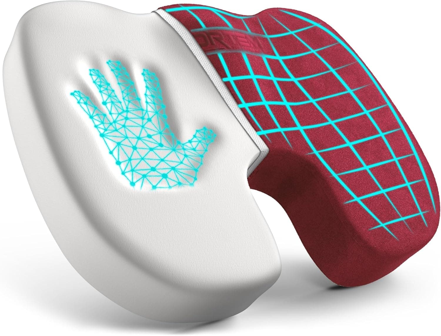FORTEM | Almofada ergonómica em espuma viscoelástica para cadeira de escritório e automóvel com capa lavável